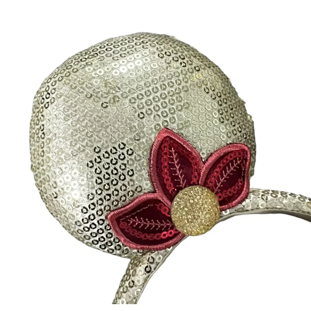 Disney Parks Minnie Mouse Gold Sequin Feather Flapper Roaring 20’s Ear Headband